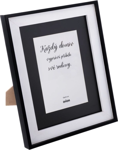 Drewniana ramka na zdjęcia czarna 22 × 27 cm z passe-partout do zdjęcia 13 × 18 cm