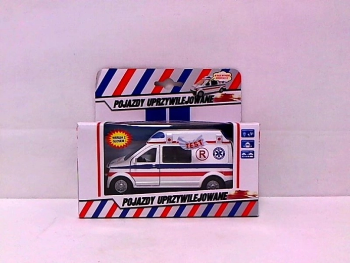 Ambulans van z dźwiękiem i światłem 14 cm