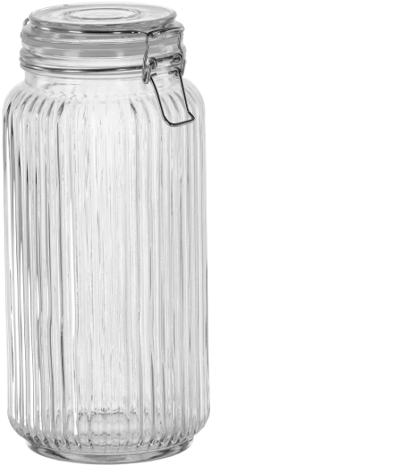 Szklany hermetyczny pojemnik z ryflowaniem 2 l