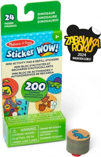 Sticker Wow wkład wymienny + mini książeczka – dinozaury