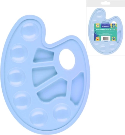 Niebieska plastikowa paleta malarska z 10 przegródkami - 1 sztuka