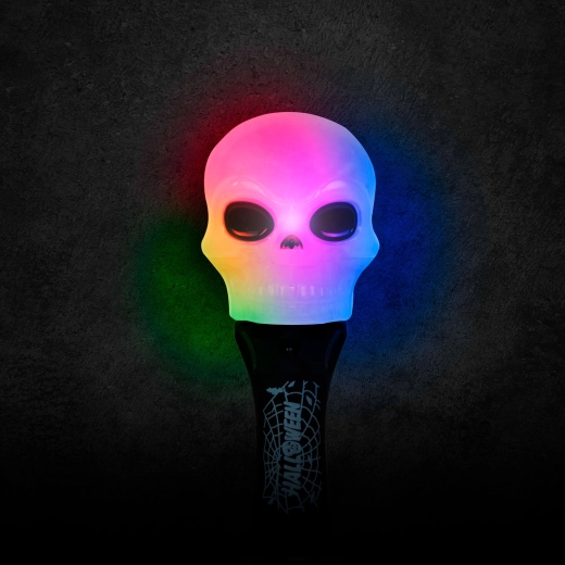 Halloweenowa lampa LED w kształcie czaszki na baterie