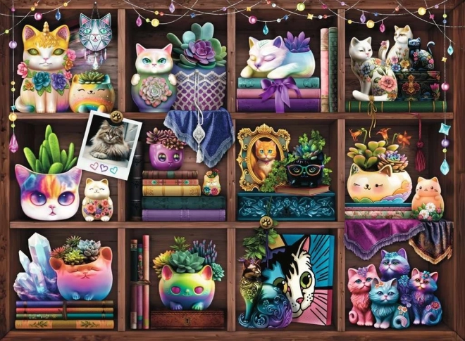 Ravensburger puzzle Koty i sukulenty 500 elementów
