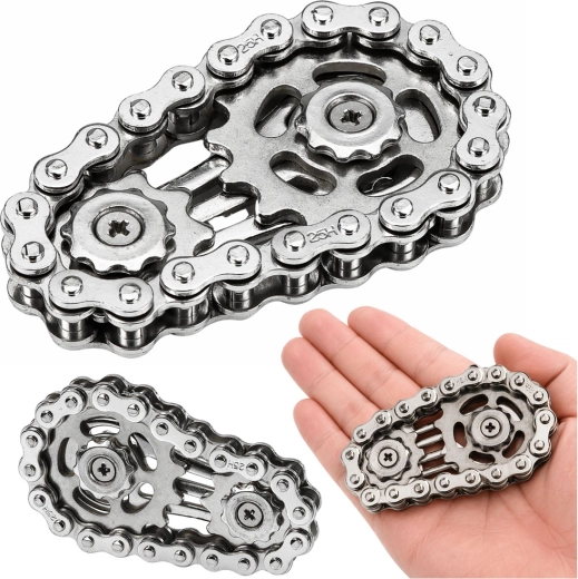 Antystresowy fidget spinner – łańcuch ze stali nierdzewnej, srebrny