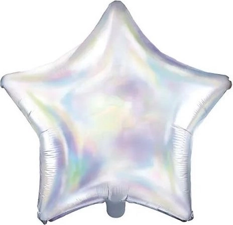 Opalizujący foliowy balon w kształcie gwiazdy 48 cm