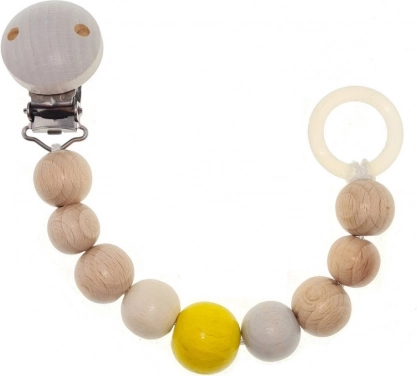 Hess klips do smoczka nature żółty