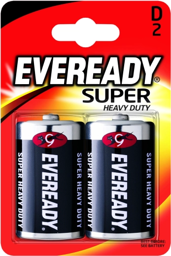 Baterie D R20 1,5 V cynkowo‑chlorowe, 2 szt. – ENERGIZER Eveready Super Heavy Duty