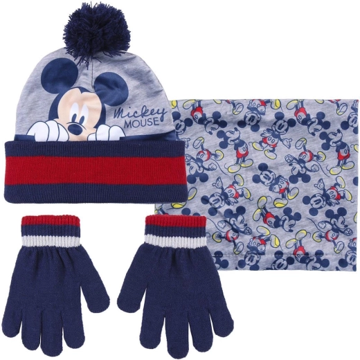 Zestaw czapka, komin i rękawiczki Mickey