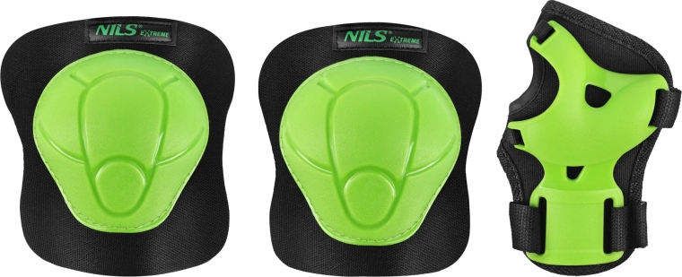 Zestaw ochraniaczy na rolki i deskorolkę NILS Extreme H210 zielony – XS