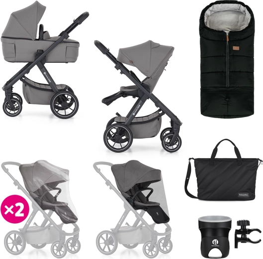 Petite&Mars wózek wielofunkcyjny Icon 2w1 dove grey xxl rws
