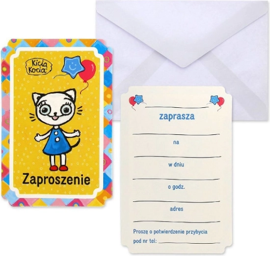 Zaproszenia Kicia Kocia - 6 szt.