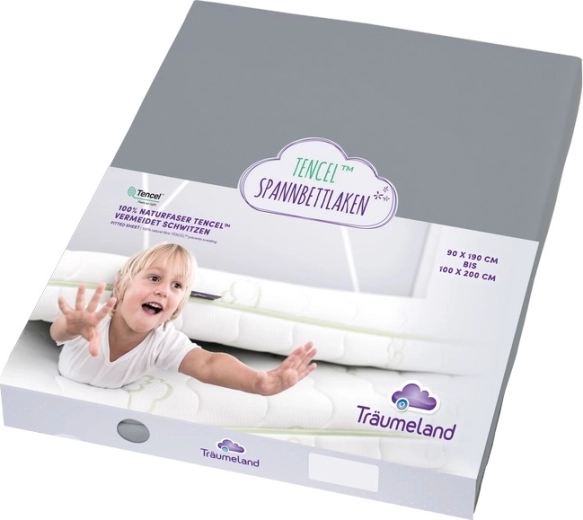 Träumeland prześcieradło do łóżka junior Tencel 90 × 200 cm, antracytowe