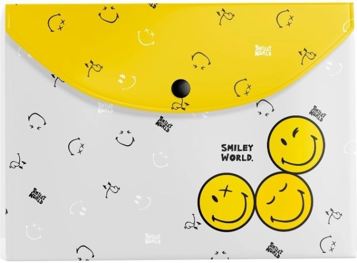 Plastowe etui na dokumenty z napem A4 – motyw SMILEY WORLD