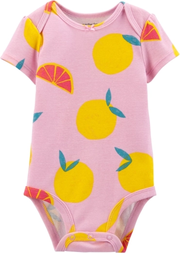 Niemowlęce body CARTER'S z krótkim rękawem Purple Lemon dla dziewczynek – NB/ rozm. S 56