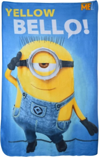 Polarowy koc Minions żółty bello! 100 × 150 cm