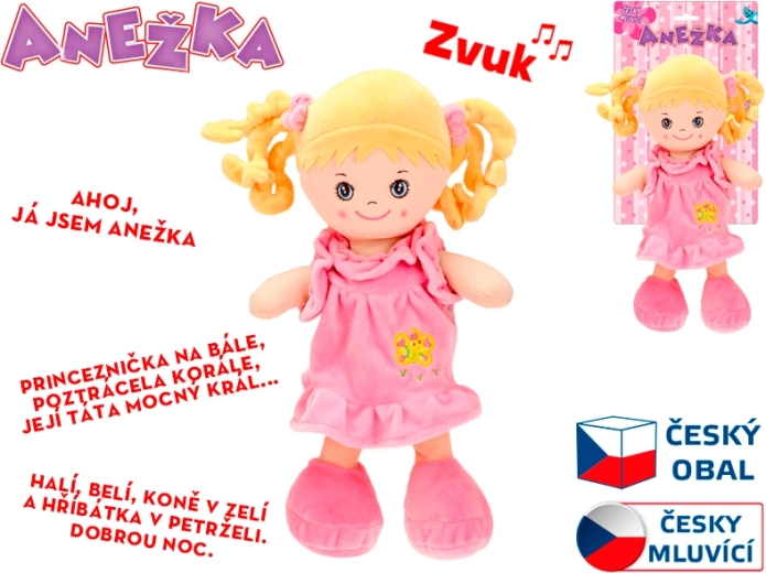 Mówiąca i śpiewająca lalka Anżelika 36 cm – miękka blondynka