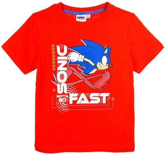 Czerwona bawełniana koszulka Sonic