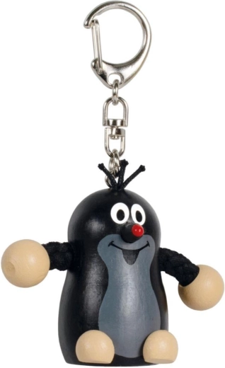 Drewniana brelok Krtek z karabińczykiem 9 cm