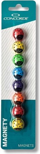 Magnesy z biedronkami 20 mm, 8 szt.