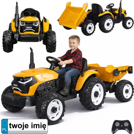 Elektryczny traktor dla dzieci z przyczepą i wywrotem 24V