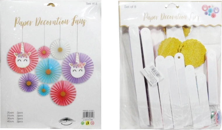 Urodzinowe dekoracje – zestaw 8 kolorowych rozet