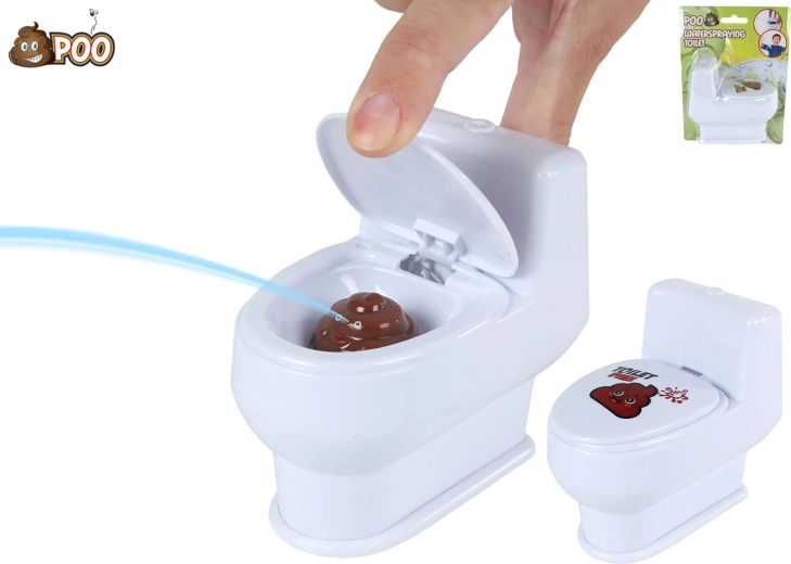 toaletka-zabawka 10 cm z psikającą wodą i kupką