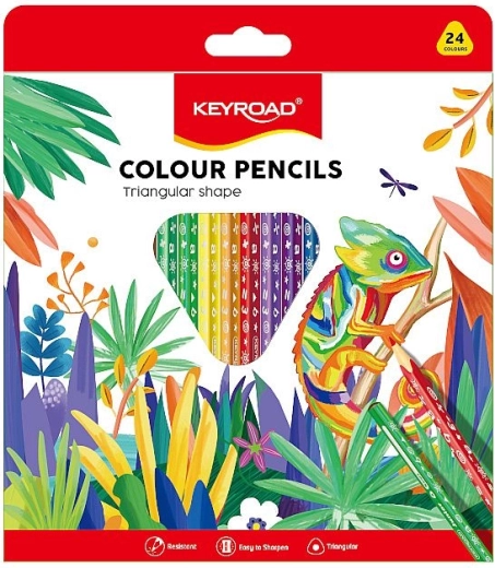 Kredki KEYROAD trójkątne 24 kolory