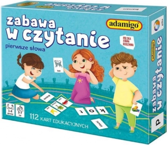 Zabawa w czytanie – edukacyjne karty dla dzieci 3–7 lat Adamigo