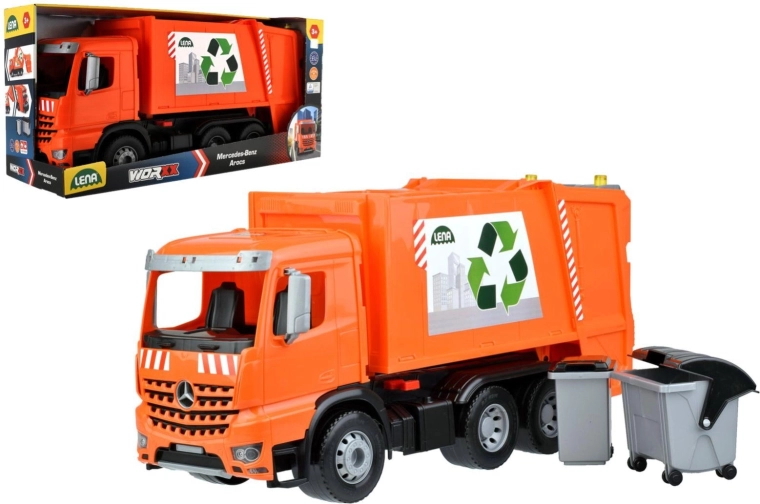 Lena śmieciarka MERCEDES AROCS z pojemnikami na odpady
