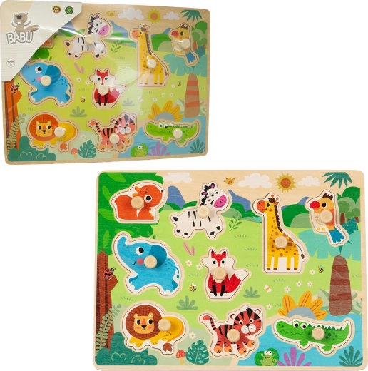 Babu drewniane puzzle wkladanki safari