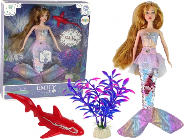 Lalka Emily syrena z akcesoriami różowa