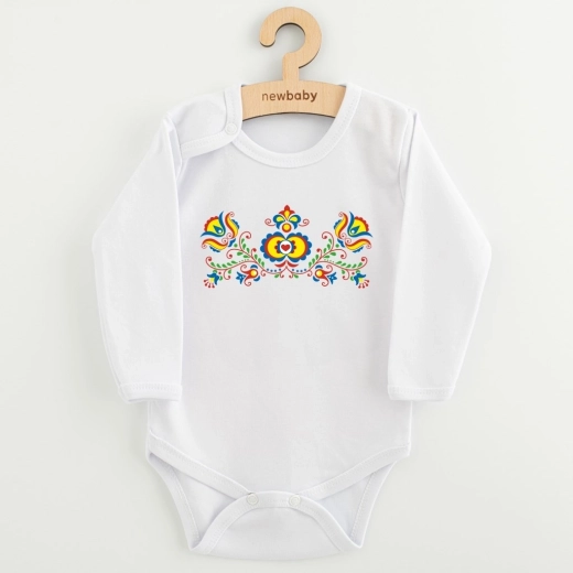 Body dziecięce z długim rękawem New Baby we wzór ludowy 68