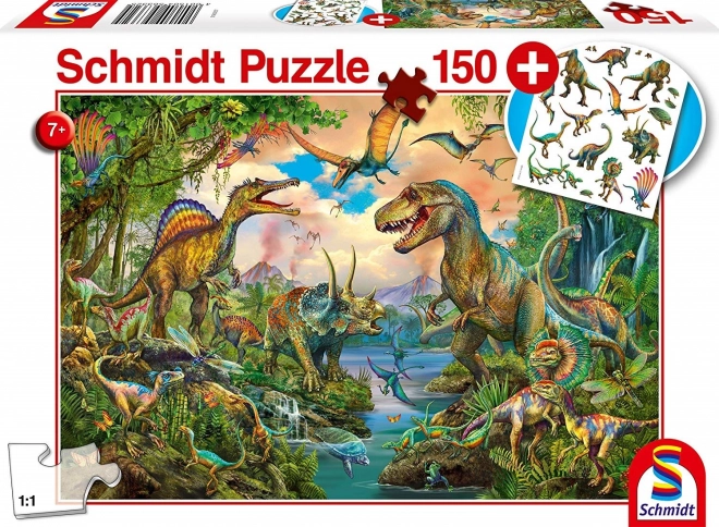 Puzzle dinozaury 150 elementów + tatuaże SCHMIDT