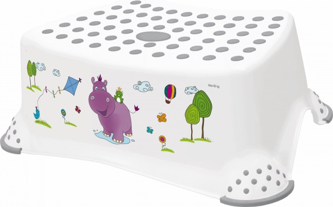 Dziecięcy stołek do umywalki i WC Hippo, biały