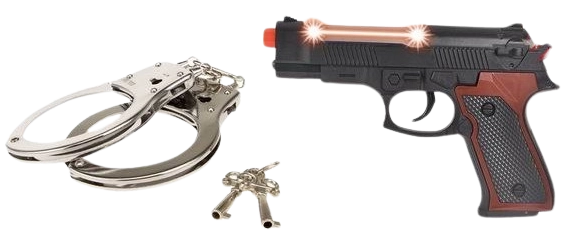 Policyjny pistolet z kajdankami