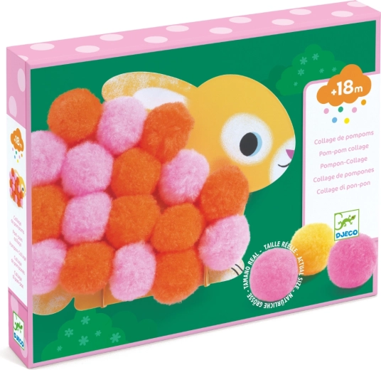 Djeco kolaże z pomponami – zwierzątka dla najmłodszych
