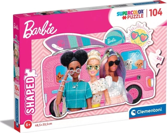 Puzzle 104 elementów w kształcie barbie