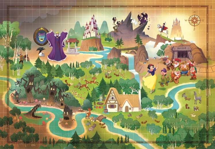 Puzzle Story Maps: Królewna Śnieżka 1000 elementów