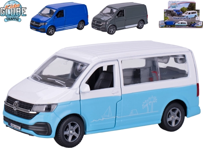 Kids Globe Traffic VW Transporter metalowy model 13,5 cm z napędem typu pull-back