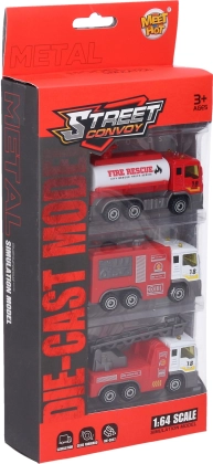 Zestaw samochodów strażackich 3 szt. 8,5 cm