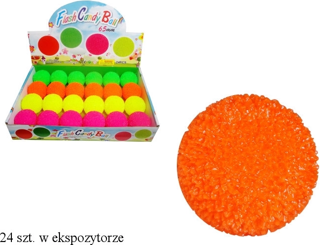 Świecąca gumowa piłeczka z nierówną powierzchnią