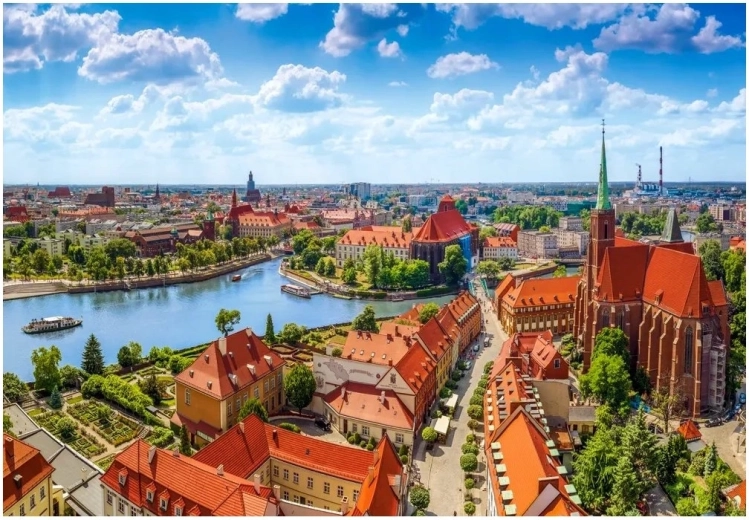 Puzzle Lotniczy widok na Wrocław 1000 elementów CASTORLAND