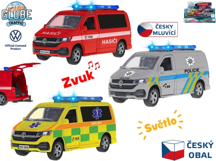 Kids Globe Traffic pojazd ratunkowy VW ze światłami i dźwiękami