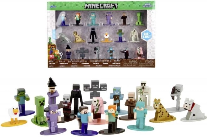 Zestaw metalowych nano figurek MINECRAFT – 18 szt., fala 12