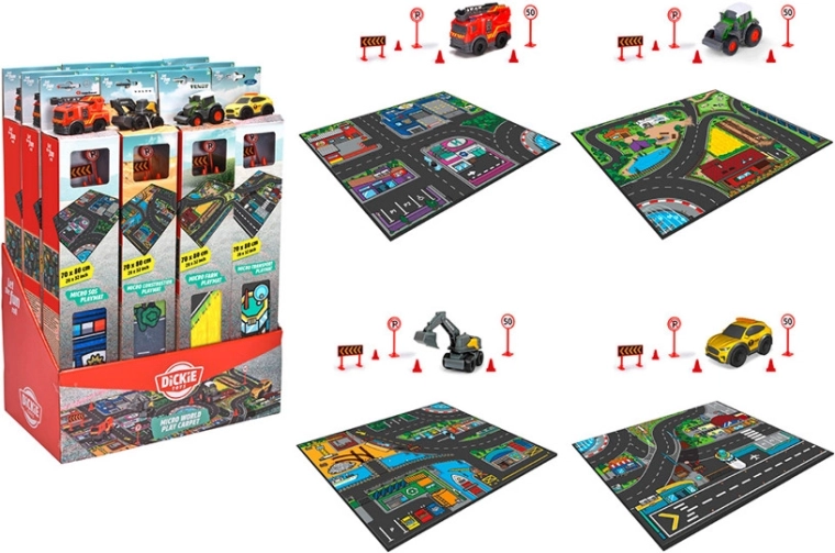 Miasteczko do zabawy – dywan z autkiem DICKIE TOYS 70 × 80 cm