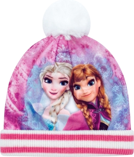 Dziecięca zimowa czapka Disney Frozen z Elsą, Anną i pomponem