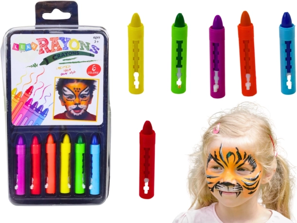 Kolorowe Kredki Do Twarzy 6 Sztuk