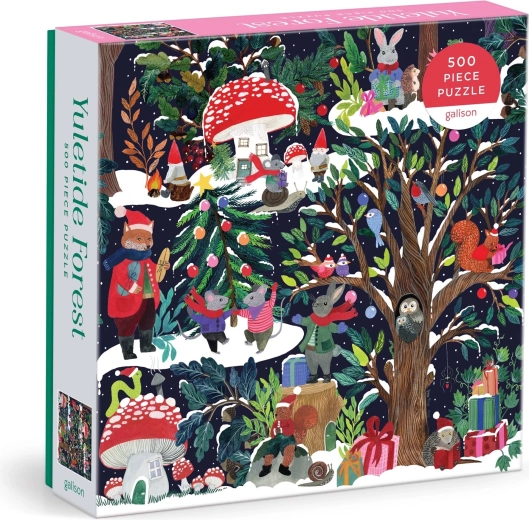 Galison kwadratowe puzzle Świąteczny las, 500 elementów