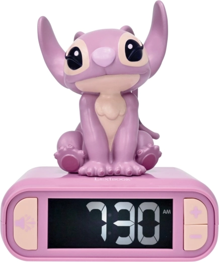 Dziecięcy budzik Lexibook Stitch Angel ze świecącą figurką