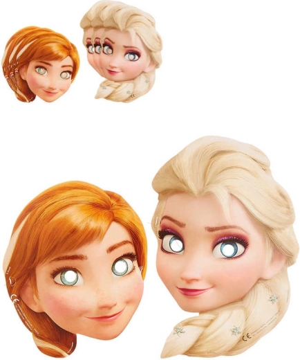 Karnawałowa papierowa maska Frozen – zestaw 6 szt.